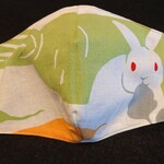 夏用 手ぬぐいマスク  うさぎとにんじん①