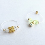 お花のトゥリング(ライムセット)＊サイズ4.0cm
