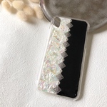 シルバーアンティークシェルのiPhone8 スマホケース キラキラ スター星  秋  大人