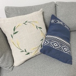 【父の日ギフト】ミモザ刺繍のクッションカバー