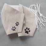 ２枚セット 肉球コットンリネンマスク 夏用 男女兼用