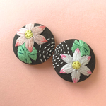 刺繍ヘアゴム「蓮花と波紋」