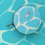 コインケース 『波間でゆらゆら』 ちょこっとポーチ〔 刺繍 海 夏 青 〕