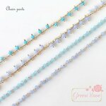 デザインチェーン ブルー系ビーズ 全4タイプ 約20cmずつ C49/C50/C51/C52