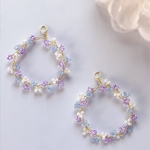 フープの小枝ピアス/イヤリング＊° 紫陽花