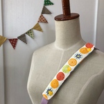 水筒ショルダー肩紐カバー カラフルな丸/生成り