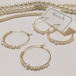 淡水パールフープピアス