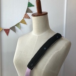 水筒ショルダー肩紐カバー 黒/生成り　再2