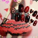strawberryJAMチェックネイル