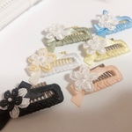 DECOぱっちん♡パール付きダブルフラワーリボン🎀