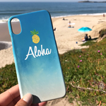 ハワイ★iPhone&Android★ ALOHA BEACH PINE スマホケース グラデーション パイナップル