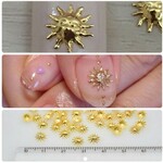 ネイルパーツ　太陽フェイス　サンシャイン　メタルパーツ　ゴールド