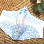 新色♪接触冷感マスク♪ひんやりブルーの紫陽花柄　ノーズワイヤー入り