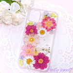 押し花iphoneケース＊ジュリアン＊スマホケース 名入れ可能  ラメ・ホロ・スワロフスキー無料 [受注製作]