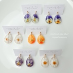 【数量限定】ビオラ＆ペーパーカスケード ピアス/イヤリング 2点set
