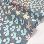 シャーディング生地｜110×50cm｜nina｜クッカタルハ｜グレー｜北欧風｜花畑｜フラワープリント｜ソフリー加工