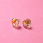 アンダラクリスタル ハート ステンレス スタッドピアス