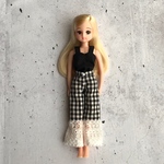 リカちゃんサイズ服＊切替チェックパンツ