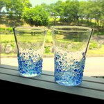 琉球ガラス つぶつぶひとくちグラス＊青