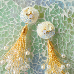 ＜titi～ナンデモナイヒノ耳飾～＞刺繍ピアス◎Jerryfish/ジェリーフィッシュ◎クラゲ◎アレルギー対応/ロングポスト変更可能 