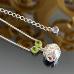 【muguet0319様ネックレスオーダー】ペリドット＆アイオライト願いが叶うジャワンガムランボールSV925ネックレス