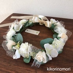 Ivory tulle rose♡花かんむり　マタニティフォト　ウエディング