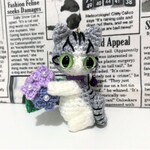 オーダー品☆neko122様【送料無料】サバトラ＆キジトラ猫♡あみぐるみボールチェーン