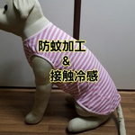 大型犬服防蚊加工&接触冷感生地使用ピンクボーダー