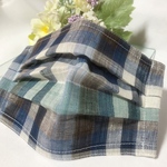 夏用　麻100%1枚仕立て　メンズ用　プリーツマスク