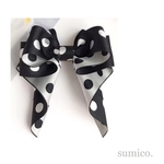 イデアルリボン ジャガードドット×ボーダー モノトーン仕上げ