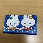 ★訳あり★ペタンコポーチ(うさぎ２匹)
