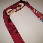 巾広・ 帯枕が入る正絹帯揚deベルト  5.5×163㎝・エンジに金彩刺繡入り　オリジナル品 　半幅帯の帯揚げ  beruto 