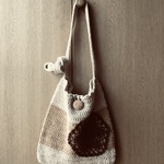 コットンのバイカラーポシェット