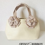 サマーセール‼️ お値下げ　フラワーリボン　♡ 形変えれる　トートバッグ 