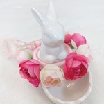 うさぎ花冠♡ホットピンクローズ＊フリルリボン♡