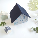 カルトナージュのハウス型BOX（Lネイビー）