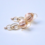 巻き玉ピアス【pink beige】ピンクベージュ