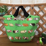 マルシェタイプのトートバッグ◆モルモット◆もるちゃん◆小動物グッズ◆グラニーバッグ◆ハムスター