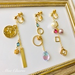 teardrop✳︎sky blue✳︎gold／３type／ネジバネイヤリング
