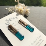 ブルーグリーン×ブロンズのスティックピアス サージカルステンレス 