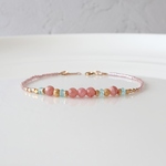 14kgf インカローズ × アパタイト ラインブレスレット