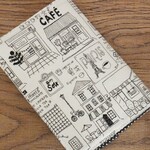 訳ありSALE!!【文庫本】ゴムバンド栞付ブックカバー★モノトーン カフェ
