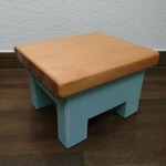 アンティーク風のミニスツール(低めグリーン)