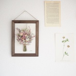 Dry flower bouquet frame Antique pink&White ブーケフレーム　フレームブーケ　額縁入りブーケ