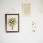 Dry flower bouquet frame Yellow&White ブーケフレーム　フレームブーケ　額縁入りブーケ