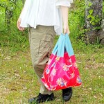 お花畑のエコバッグ【湖カラー】コンビニお弁当サイズ