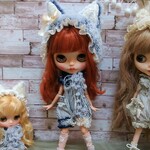 SALE!! ミニロンパース　ブルーグレーストライプ　ブライス　リカちゃん　りかちゃん