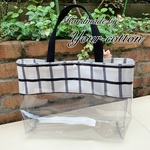 P21 monotone＊square ビニールバッグ  プールバッグ  ビーチバッグ  水遊びバッグ