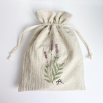 【イニシャル入】ラベンダー刺繍巾着