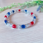 トリコロール かすみ草 レジン ブレスレット♪